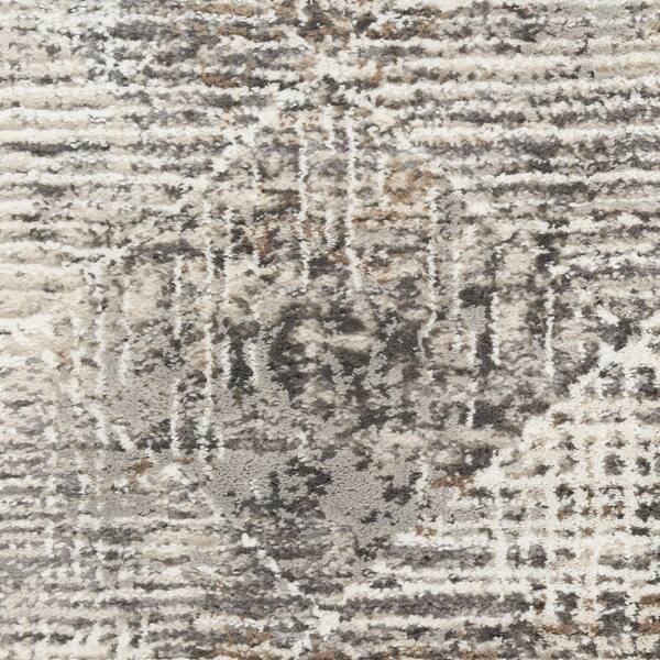 6' X 9' Charcoal Gray and Ivory Abstract Non Skid Area Rug