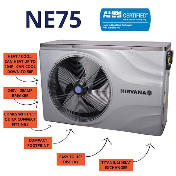 Trydent Series 73,500 BTU in Ground and Above Ground Electric Heat Pump Pool Heater