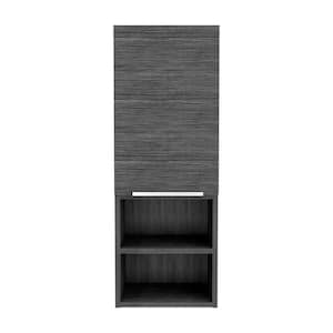 11.81 in. W x 32.17 in. H Rectangular Smokey Gray Recessed/Surface Mount Medicine Cabinet without Mirror, Single Door