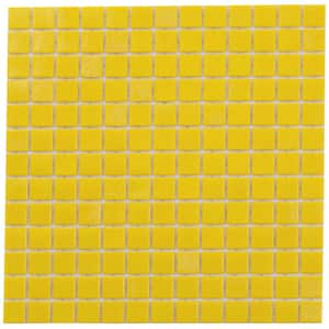 Dune Glossy Lemon Yellow 12 in. x 12 in. Glass Mosaic Wall and Floor Tile (20 sq. ft./case) (20-pack)