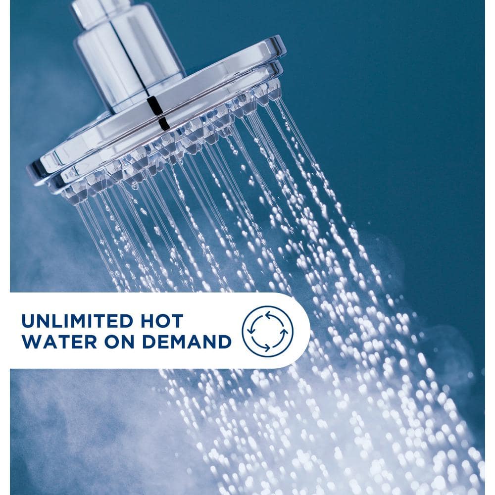 27kW Gray Electric Tankless Water Heater with Digital Display