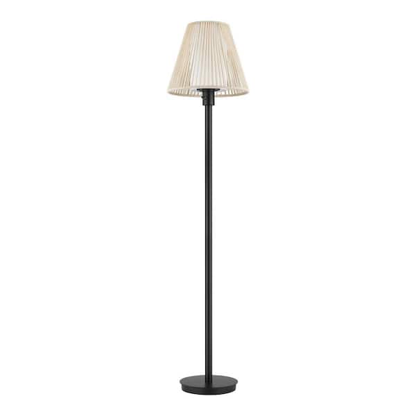 Hampton Bay Aspenwood 61.5 in. White and Black Outdoor/Indoor Floor Lamp