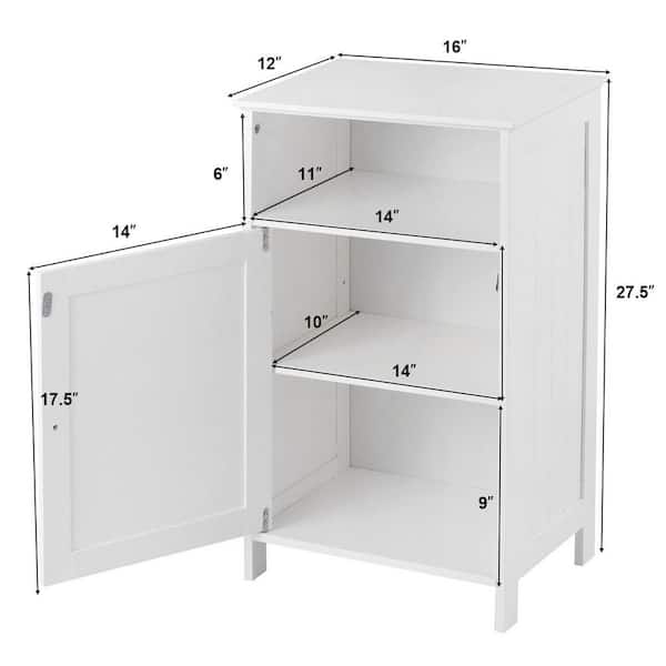 HONEY JOY Narrow Bathroom Storage Cabinet Freestanding Side Storage  Organizer with Adjustable Shelves Drawer Black TOPB006670 - The Home Depot