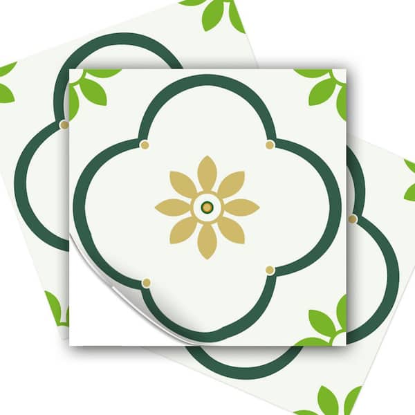 Green 12 in. x 12 in. Vinyl Peel and Stick Backsplash, Self-Adhesive Wall Tile for Kitchen Bathroom (10 sq. ft./10-Pack)