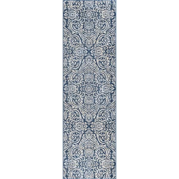 Tayse Rugs Madison Oriental Dark Blue 2 ft. x 8 ft. Indoor Runner Rug