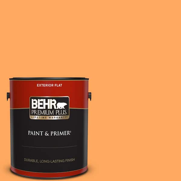 BEHR PREMIUM PLUS 1 gal. #270B-5 Melon Flat Exterior Paint & Primer