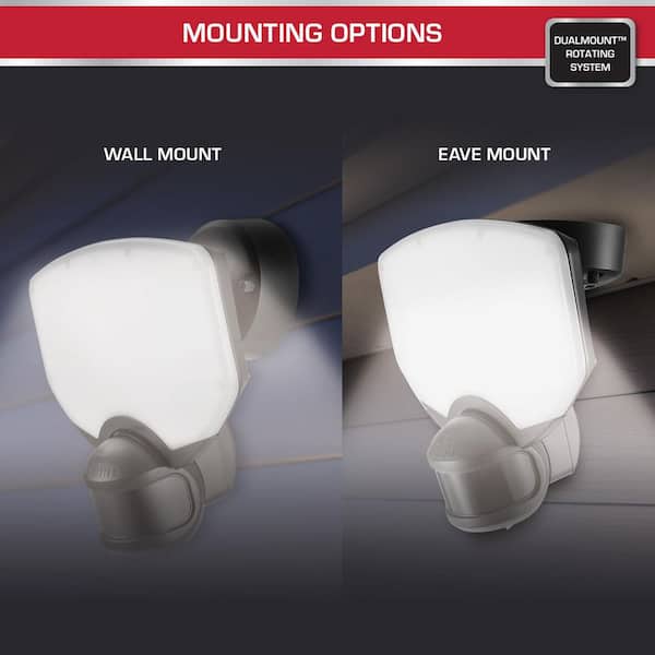 65-Watt 7000 Lumen 240° Black Motion Sensing Integrated LED Super Bright Flood Light with 5CCT and Dual Brite