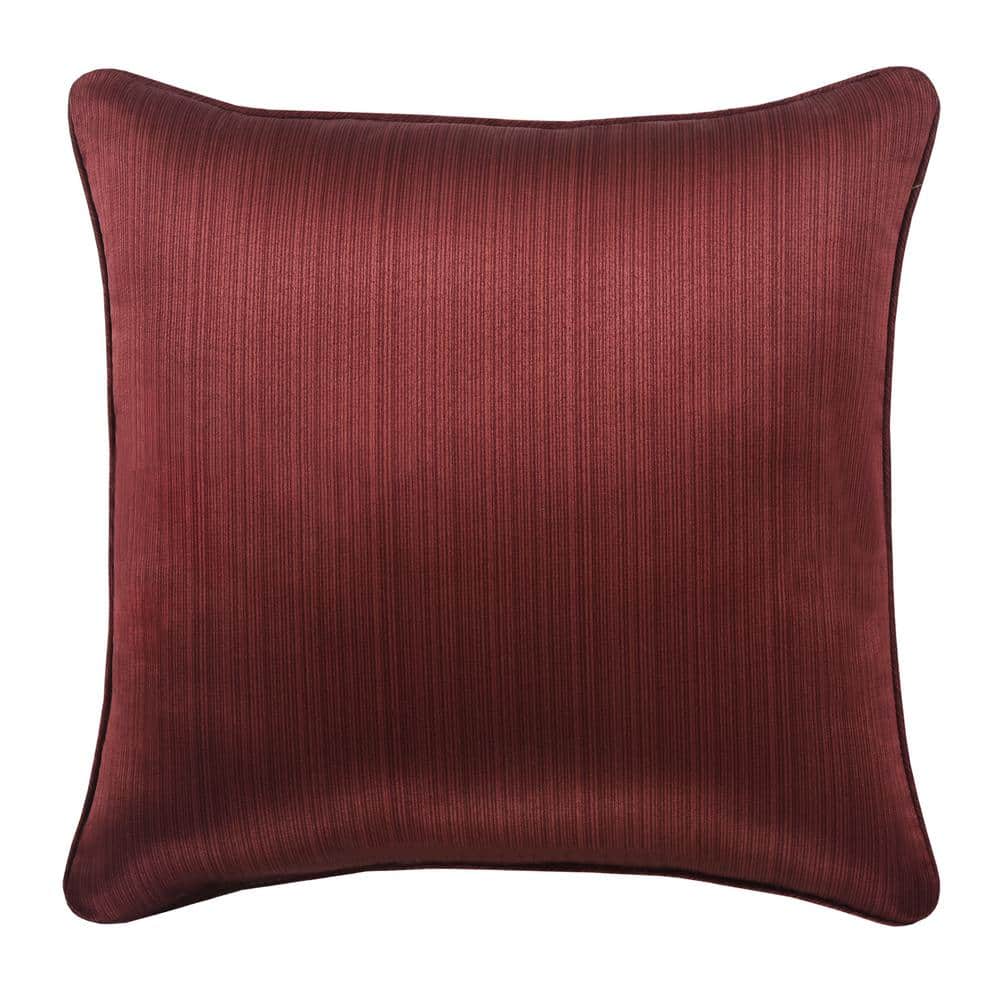 Chianti 18" Red Embroidered Satin Throw Pillow