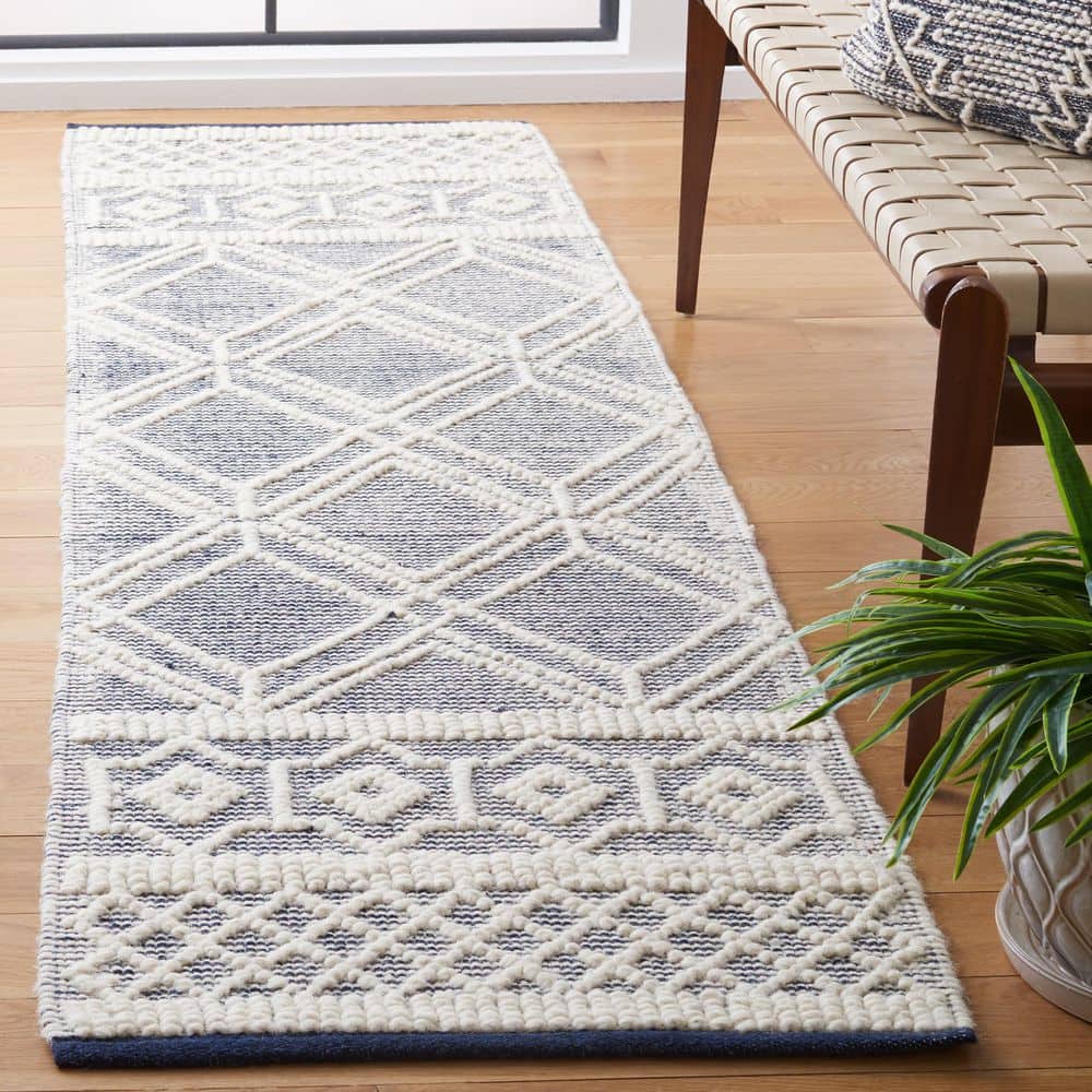 Natura 2 ft. x 8 ft. Ivory/Navy Geometric Abstract Runner Rug price history on PriceWatchPro