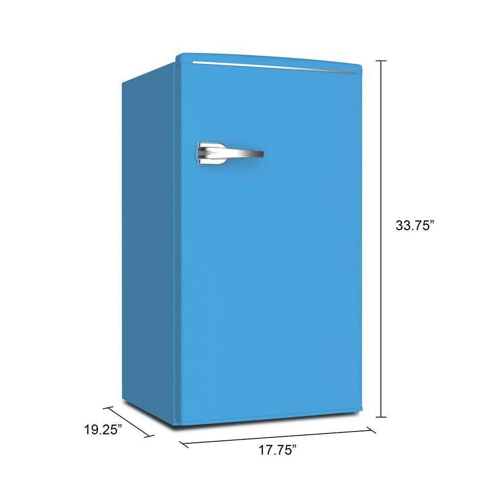 Robin's Egg Blue Compact Retro Mini Fridge with Glass Shelves