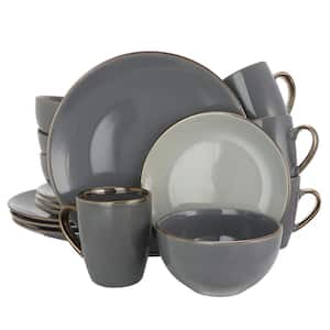 Tahitian Grand 16-Piece Casual Gray Stoneware Dinnerware Set (Service for 4)
