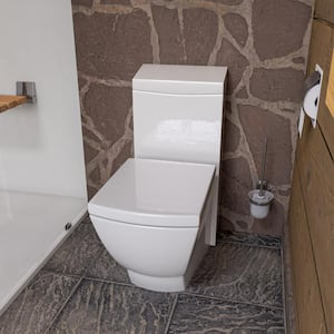 1-Piece 1.28 GPF Single Flush Elongated Toilet in White
