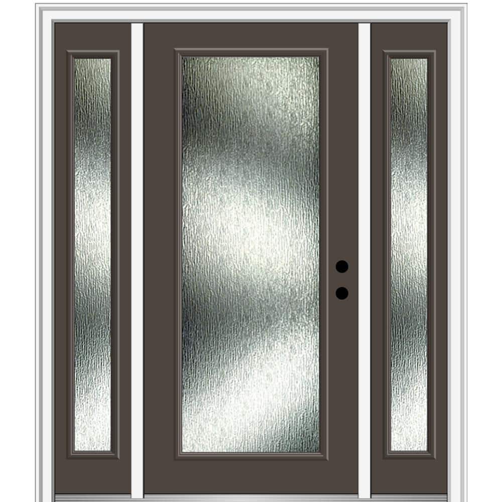 Rain Glass 60 in. x 80 in. Left-Hand Inswing Full Lite Painted Brown Fiberglass Prehung Front Door on 4-9/16 in. Frame price history on PriceWatchPro