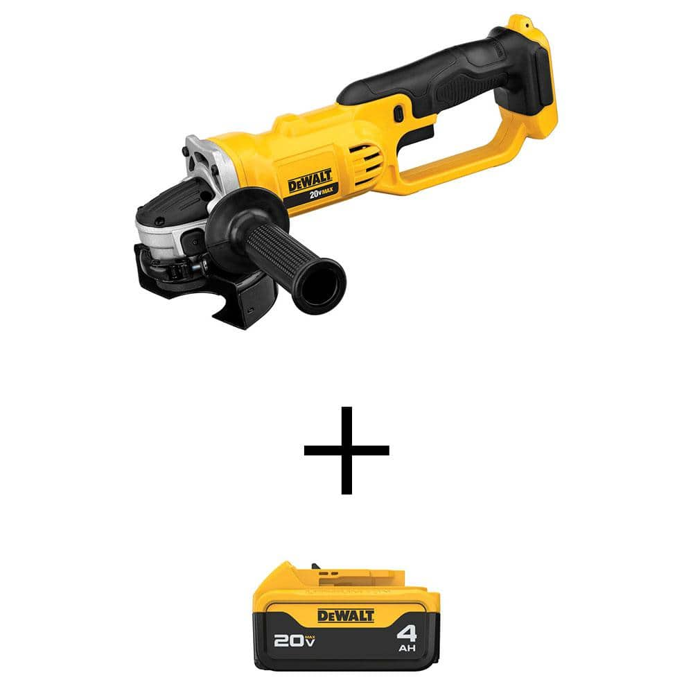 DEWALT 20V MAX Cordless 4.5 in. - 5 in. Grinder and (1) 20V MAX Premium Lithium-Ion 4.0Ah Battery