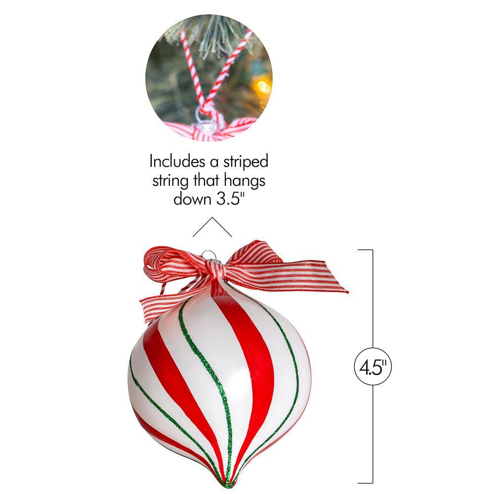 Peppermint Candy Shatterproof Christmas Ornament Set - 12 Pieces