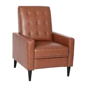 29 in. W Brown Mid-Century Modern Tufted Upholstered Pushback Recliner