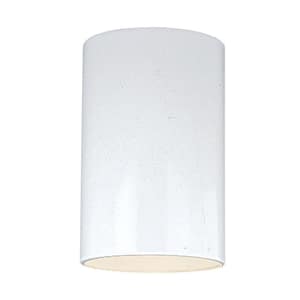 Outdoor Cylinders 6.625 in. White 1-Light Outdoor Ceiling Flushmount