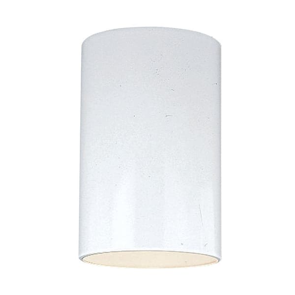 Generation Lighting Outdoor Cylinders 6.625 in. White 1-Light Outdoor Ceiling Flushmount
