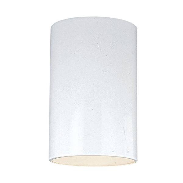 Sea Gull Lighting Outdoor Cylinders 6.625 in. White 1-Light Outdoor Ceiling Flushmount