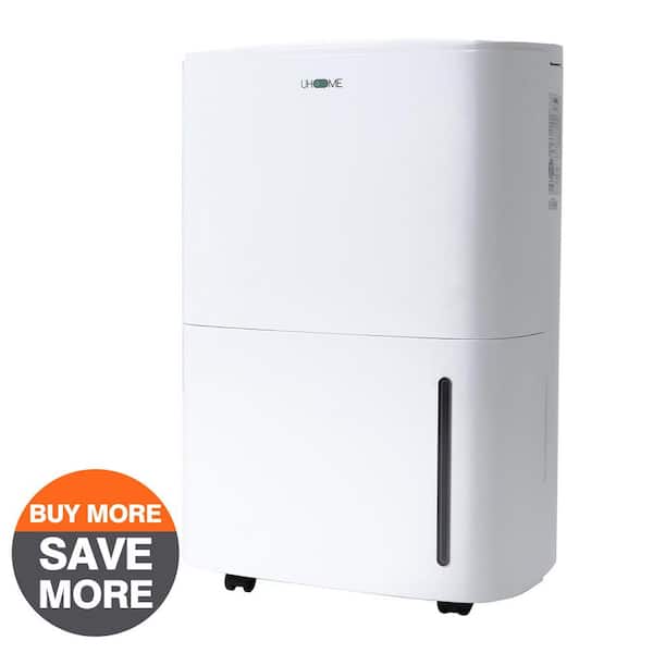 120 pt. 6,000 sq.ft. Portable Dehumidifier in White with Variable Speeds, Auto-Deforst, Continuous Run, Timer
