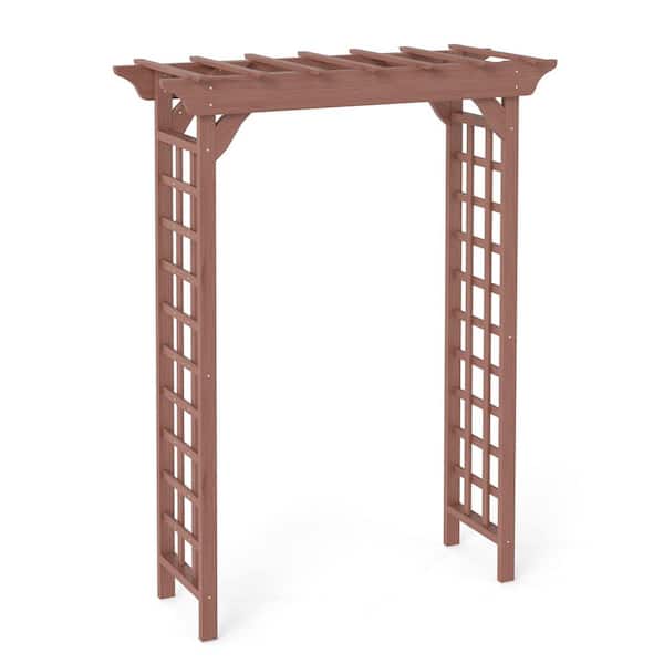 85.5 in. x 63 in. Solid Wood Arbor Wedding Arch for Ceremony, Wood Trellis for Plant Climbing