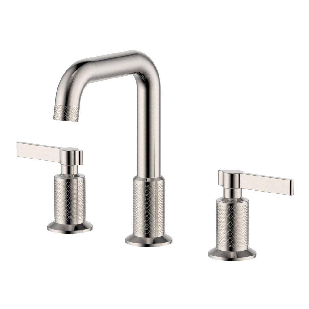 Barolo 8 in. Widespread Two Handle Art Deco Bathroom Sink Faucet in Brushed Nickel price history on PriceWatchPro