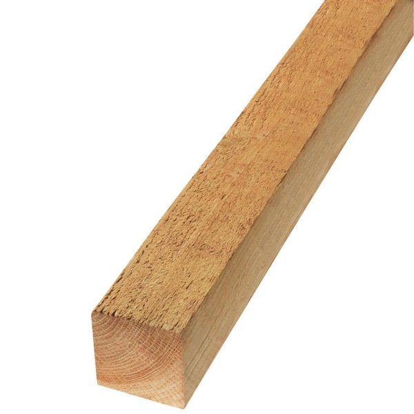 Unbranded 4 in. x 4 in. x 8 ft. Rough Green Red Western Cedar Untreated Timber