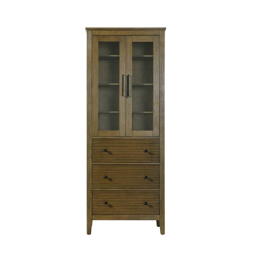 28 in. W x 18 in. D x 72 in. H Brown Freestanding Linen Cabinet price history on PriceWatchPro