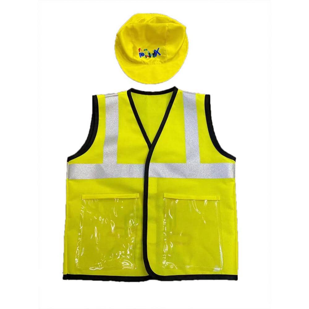 Busy Builders Construction Vest and Hat Age 4-Years to 12-Years - Kids Construction Worker Costume FP-CW-HV - The Home Depot