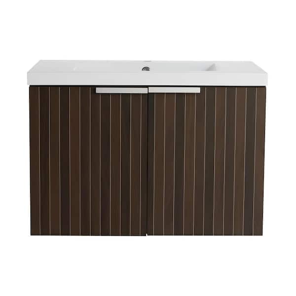 stufurhome Diego 30 in W x 18.1 in D x 20.50 H Bathroom Vanity in with white Resin Sink Top