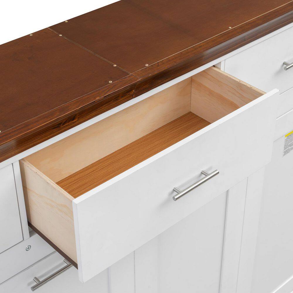 White Wood Frame Twin Murphy Bed with 3 Drawers - thumbnail 7