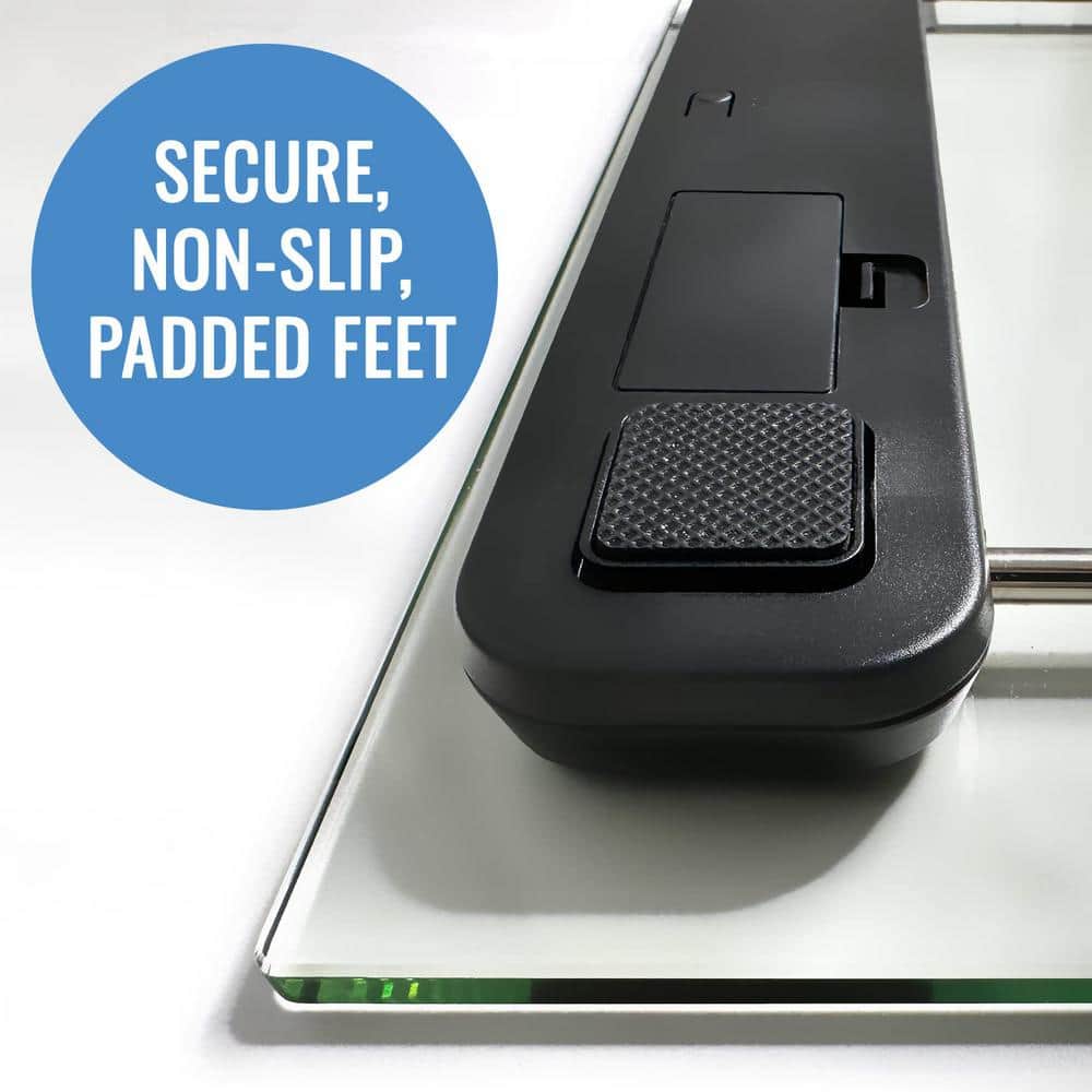 Tempered Glass Digital Floor Scale with Large LCD Screen