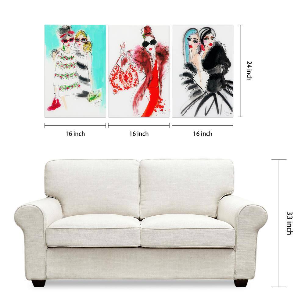 Fashion Show Frameless Tempered Glass Wall Art Set