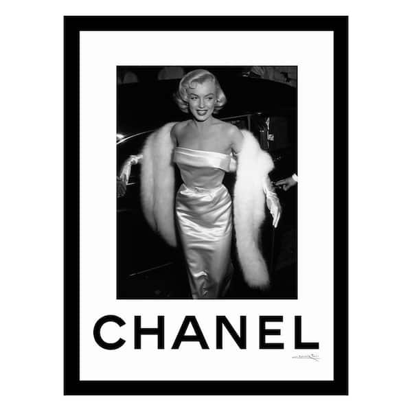 VENICE BEACH Collections Marilyn Monroe in Fur Designer Fashion by Fairchild Paris Framed Graphic Print People Poster Art Print 18 in. x 14 in.