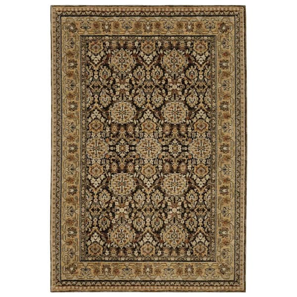 7 X 10 Blue, Gold Oriental Washable Area Rug Runner Rug