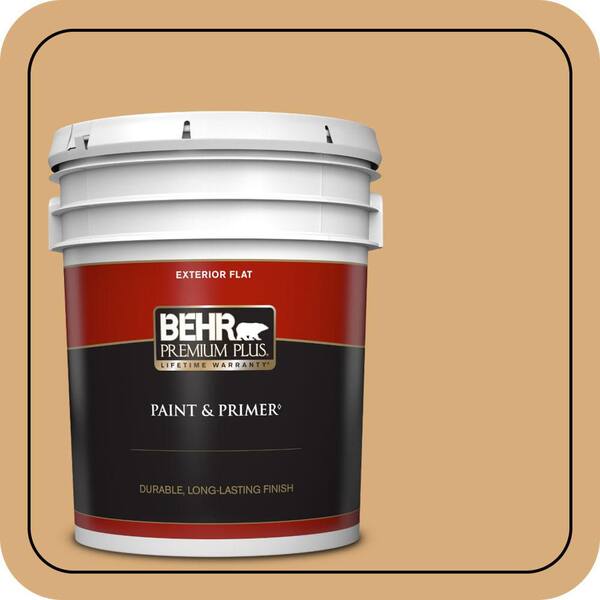 BEHR PREMIUM PLUS 5 gal. #PPU6-05 Cork Flat Exterior Paint & Primer