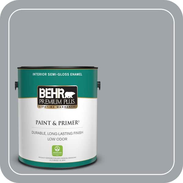 BEHR PREMIUM PLUS 1 gal. #ECC-33-1 Iron Wood Semi-Gloss Enamel Low Odor Interior Paint & Primer