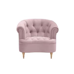 Ismail Blush Accent Chair Upholstered Button Tufted Velvet
