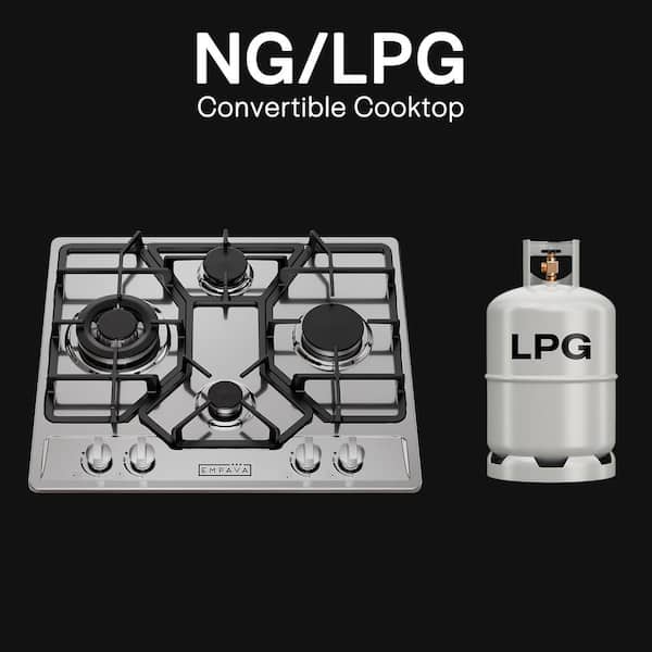 Built-in 24 in. Gas Cooktop - 4 Sealed Burners Cook Tops in Stainless Steel