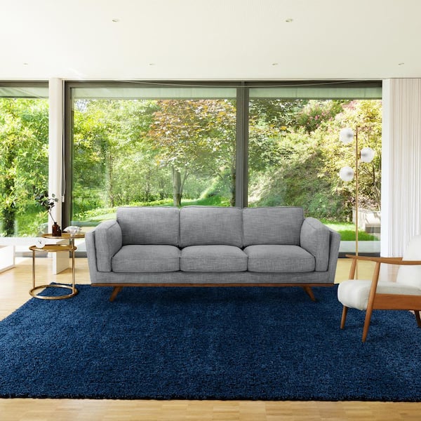Anjou Navy 5 ft. x 7 ft. Solid Shag Indoor Area Rug