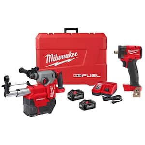 M18 FUEL ONE-KEY 18V Lithium-Ion Brushless Cordless 1 in. SDS-Plus Rotary Hammer with M18 FUEL Impact Wrench