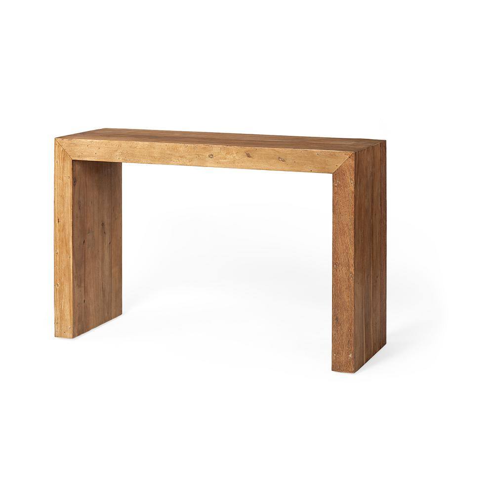 Mercana Karson 48 in. Brown Standard Rectangle Wood Console Table, Brown/ Polished