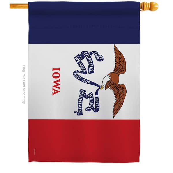 Ornament Collection 2.5 ft. x 4 ft. Polyester Iowa States 2-Sided House Flag Regional Decorative Horizontal Flags