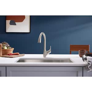 Rival Single Handle 2-Spray Patterns Pull-down kitchen sink faucet in Vibrant Stainless