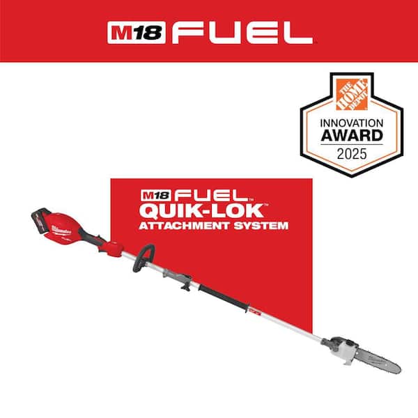 M18 Fuel 18V 10 in. Brushless Cordless Battery Powered Pole Saw Kit Quik-Lok Attachment Capability, 8.0 Forge Battery