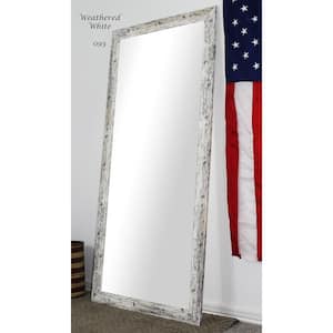 Oversized White And Gray Composite Rustic Mirror (66 in. H X 31 in. W)