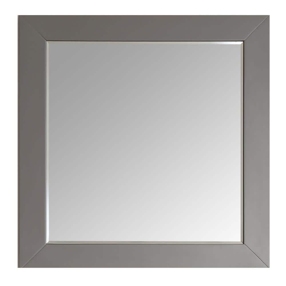 Modern Aberdeen 36" Grey Wood Bathroom Vanity Mirror
