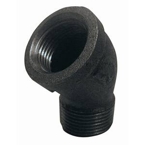 3/4 in. Black Malleable Iron 45-Degree FPT x MPT Street Elbow Fitting