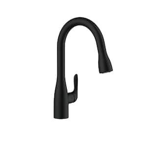 Viper Single Handle Pull Down Sprayer Kitchen Faucet with Deck Plate in Satin Black