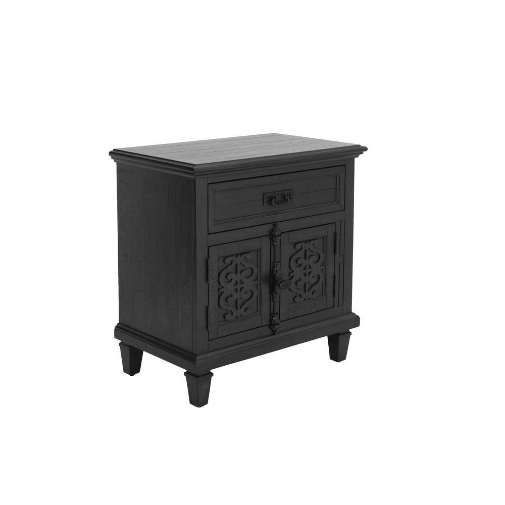 Best Quality Furniture Sleigh Rustic Gray 1 Drawer 18" Nightstand SLEN